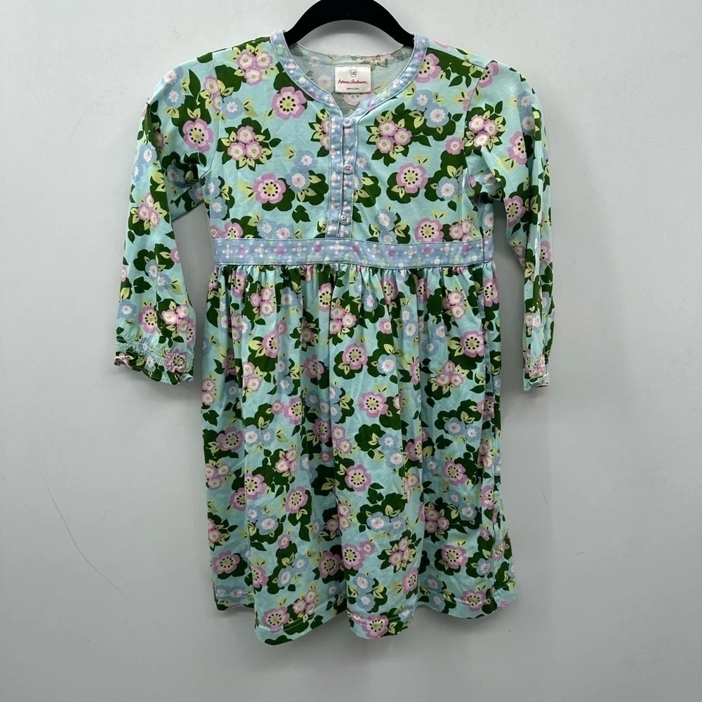 HANNA ANDERSSON Pastel floral girl's cotton cottagecore adorable cute dress 6-7